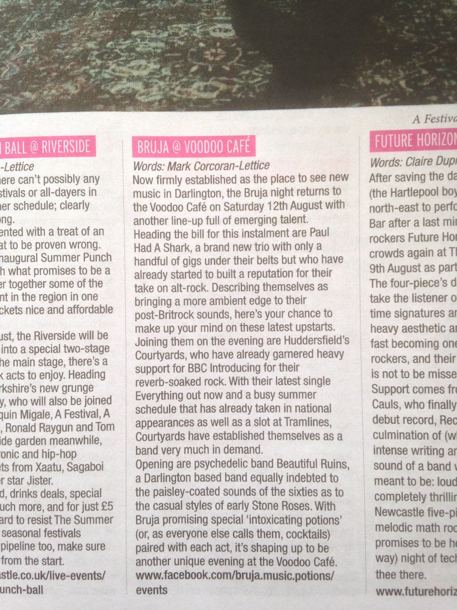 Nice press about Saturday from <a href="/narc_magazine/">narc_magazine</a>. Subbed Courtyards for <a href="/CircusVillains/">circus villains</a> since.