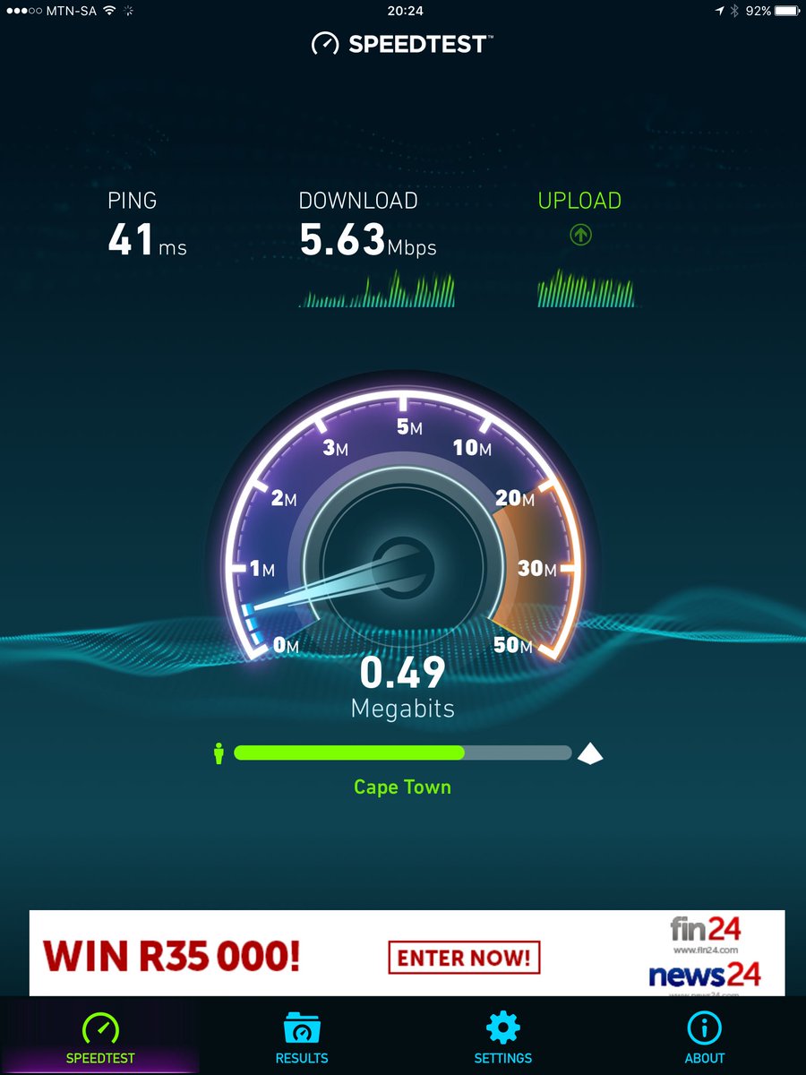 Henpen69's tweet photo. @afrihost whatsup with the shitty ping and download speed on a 20 meg line, in the Western Cape https://t.co/qq1OfqKh7U