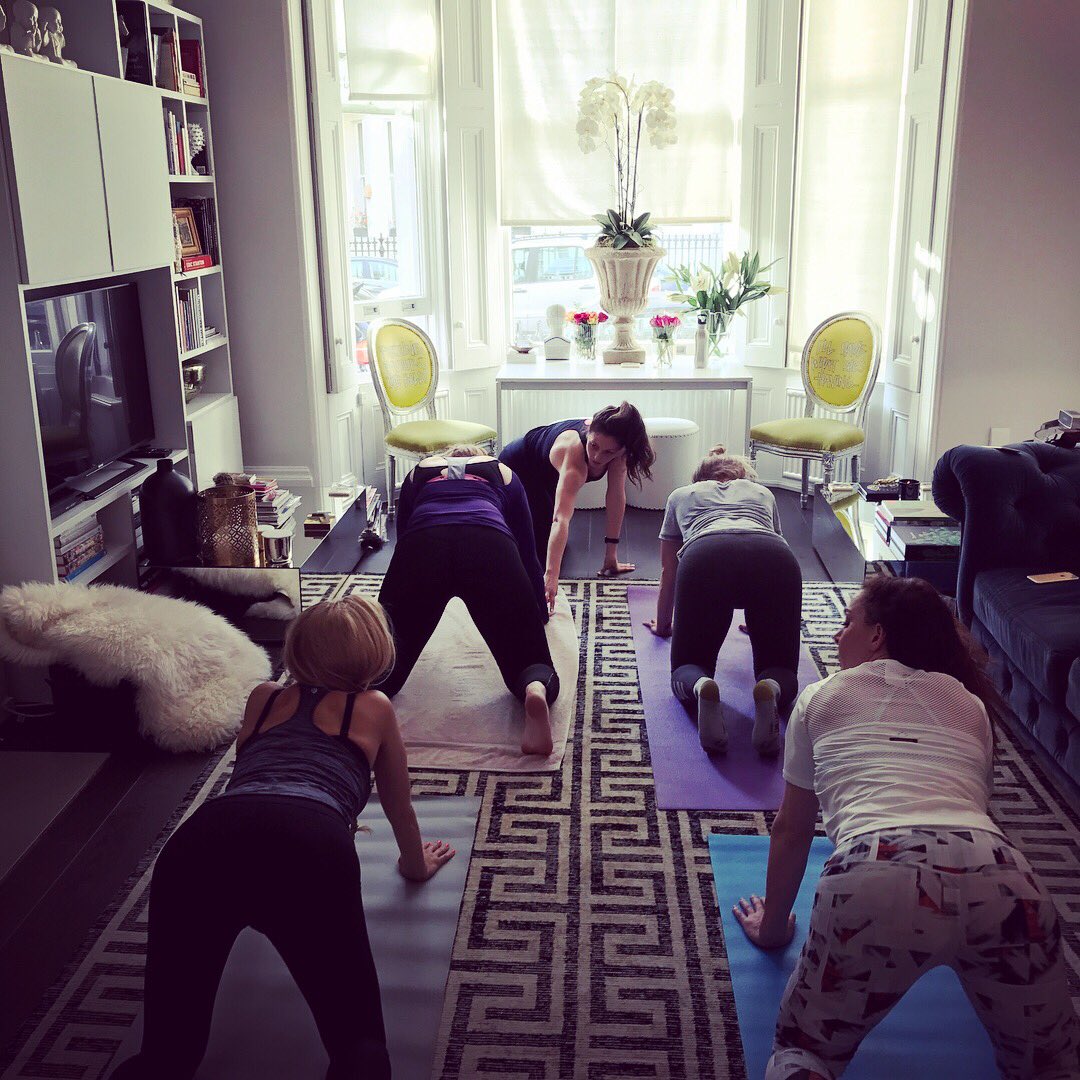 LisaCarrodus's tweet photo. What's better than a yoga class? A yoga class at home of course! Thank U @Th3odoraSpathis for you magic and ❤️ #yoga https://t.co/U5jgfAXJ1M