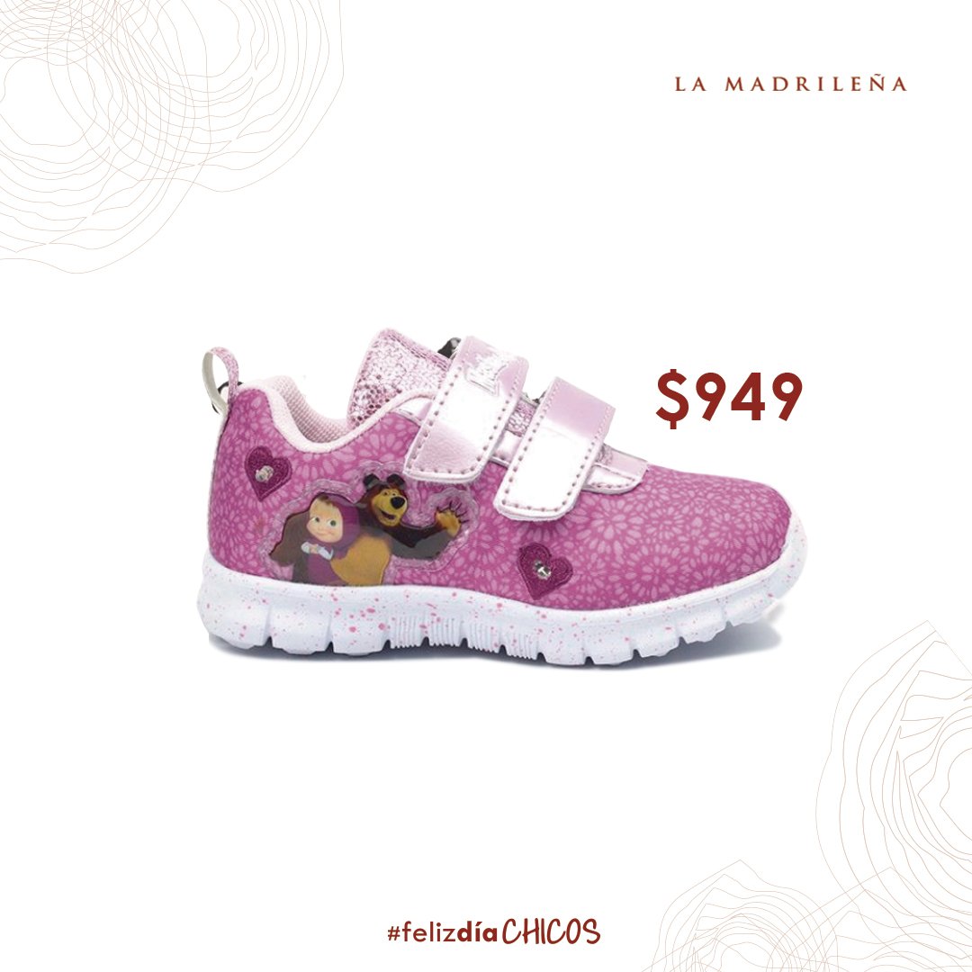 Ya llega el #DíaDelNiño! 😀
Llegaron #Zapatillas #Footy de "Masha y el Oso" 🐻👧! // $ 949 //
Conseguilas en lamadrileña.com.ar
