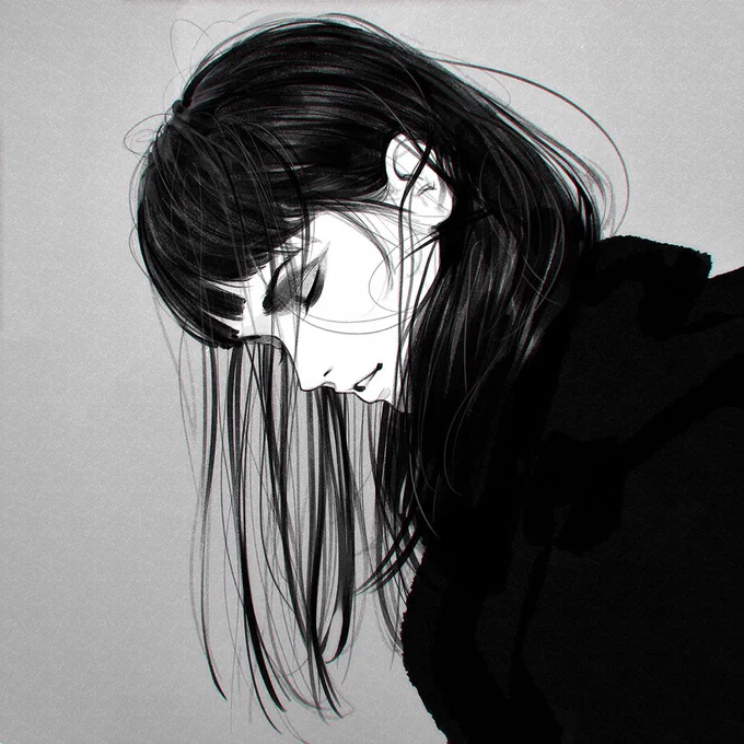 Some recent B&amp;W illustrations! You can support me for more steps, videos, PSDs, high-res versions here: https://t.co/FKrf3xa1oM  &lt;3 