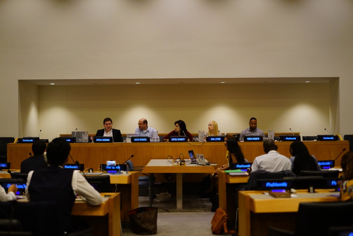 YouthAssembly's tweet photo. STEM as a Key to Achieving the #SDGs @pennockd @MSFTResearch @Google @googleideasSTEM @AeroFarms @Novartis moderated by @chitranawbatt https://t.co/wFi3J2ZtLw
