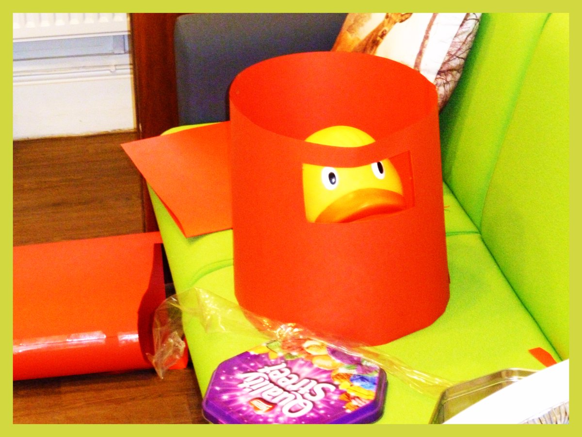 Hey <a href="/COCHfundraising/">The Countess Charity</a> our Duck has been vigilant atop our water cooler but this afternoon he started to show off his costume.. Looking good?