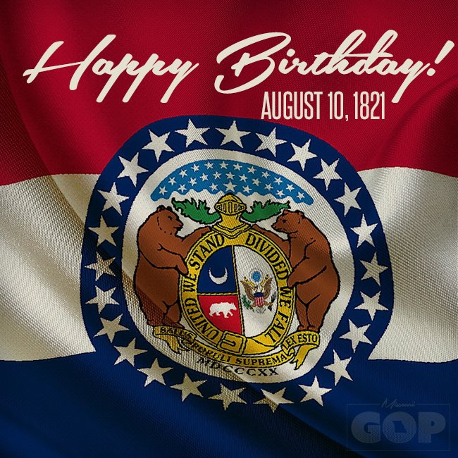 MissouriGOP's tweet photo. Wishing our great #ShowMeState a very Happy 196th Birthday! 🎈🇺🇸🎈 https://t.co/tPmoSEdgdX