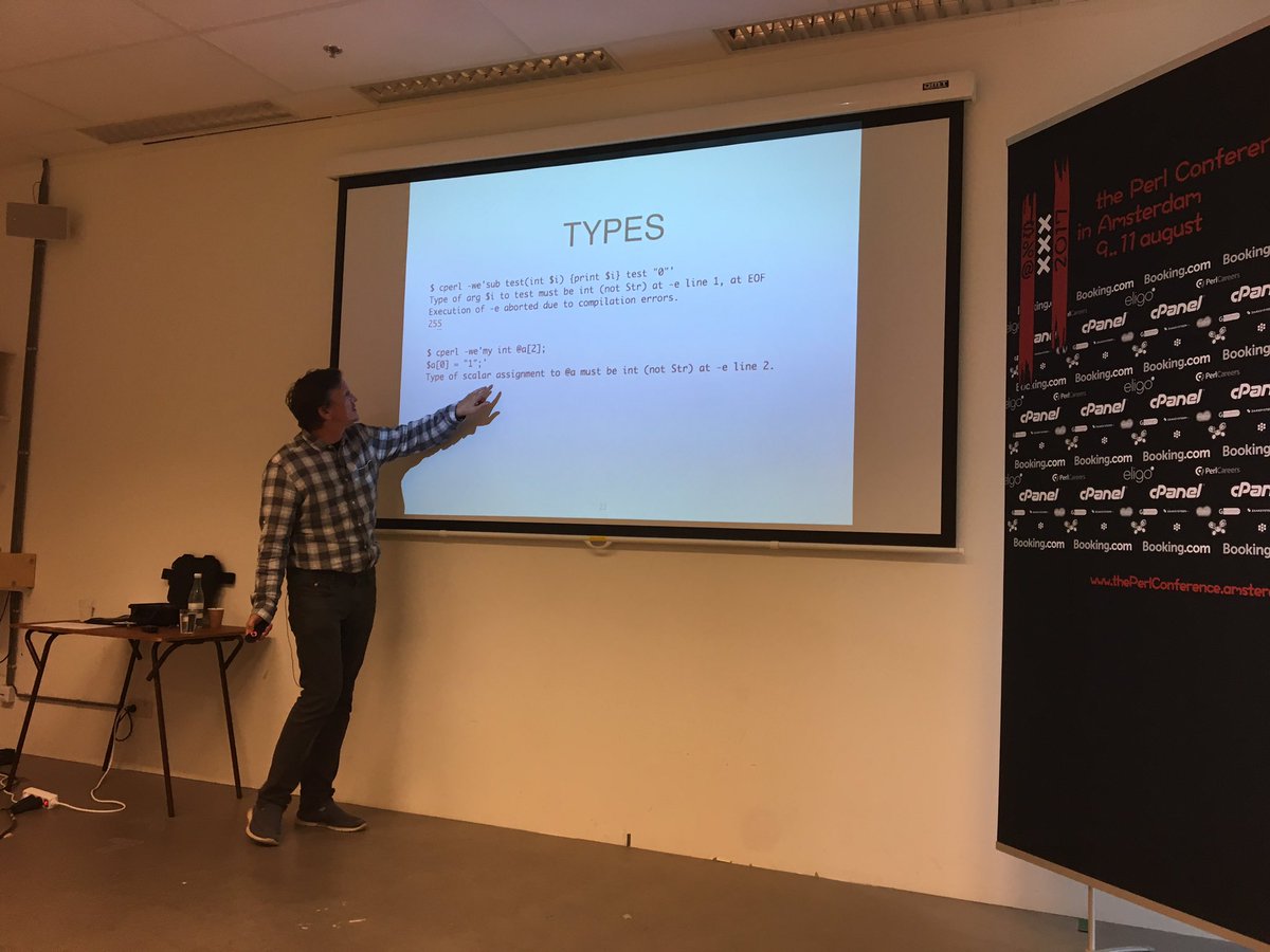 atoomic's tweet image. @Reini_Urban talking about #cperl @TPCiA in Amsterdam #TPCiA
