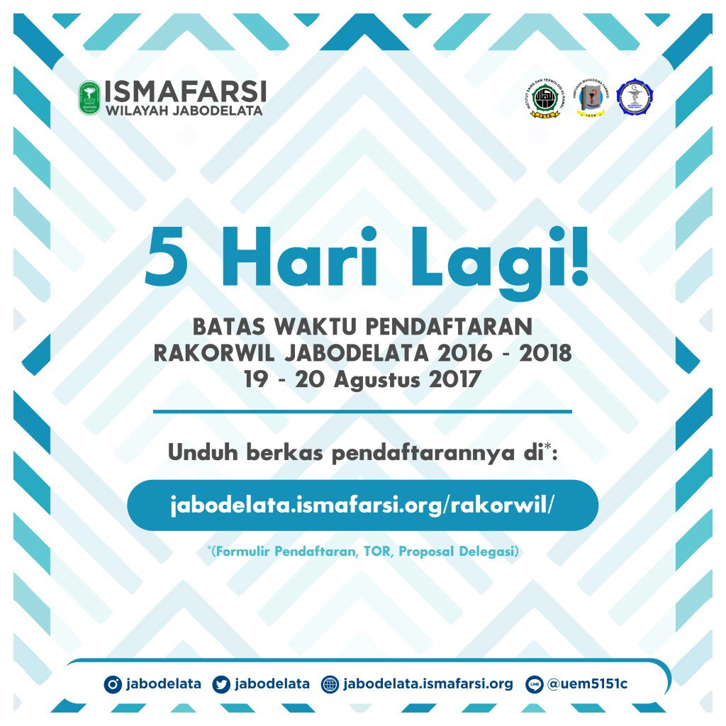 RAPATKOORDINASIWILAYAHJABODELATA pndaftran tggl5 hri lg!
dftrkan drimu RAKORWIL JABODELATA 
Cp Dina (0812-8861-8486)