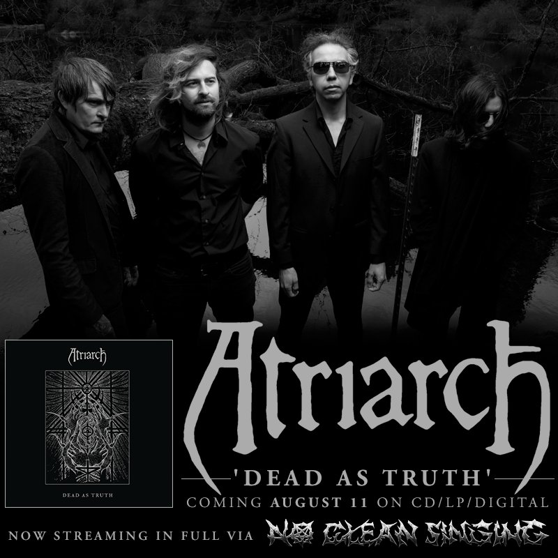 RelapseRecords's tweet image. Stream #ATRIARCH's new album Dead As Truth in full the day before release now via No Clean Singing nocleansinging.com/2017/08/10/an-…