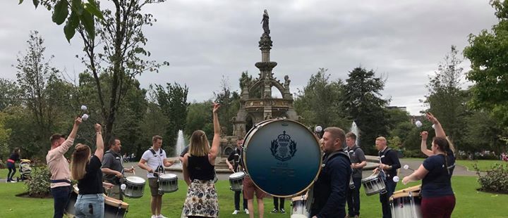 Drummers having a run through