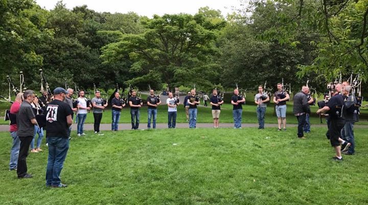 Pipers having a tune