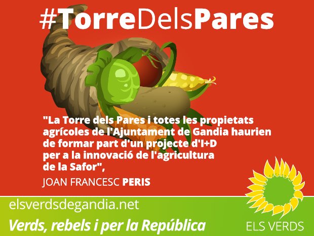 .@Joan_F_Peris: La #TorreDelsPares hauria de ser part d'un projecte I+D per a la innovació de l'agricultura

elsverdsdegandia.net/els-verds-prop…
#Gandia