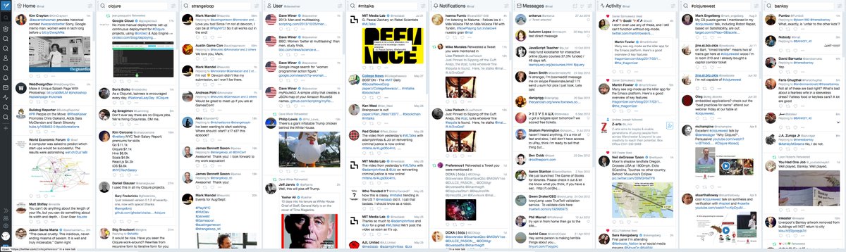 mal's tweet image. Here&apos;s how I Twitter… clojure strangeloop @davewiner #mltalks #clojurewest banksy