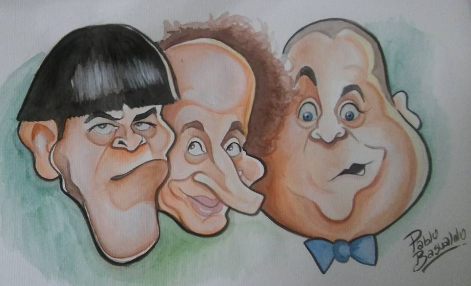 Pabbw's tweet photo. Los 3 chiflados, acuarela sobre papel canson.
#los3chiflados #caricaturas https://t.co/KKopO090w5