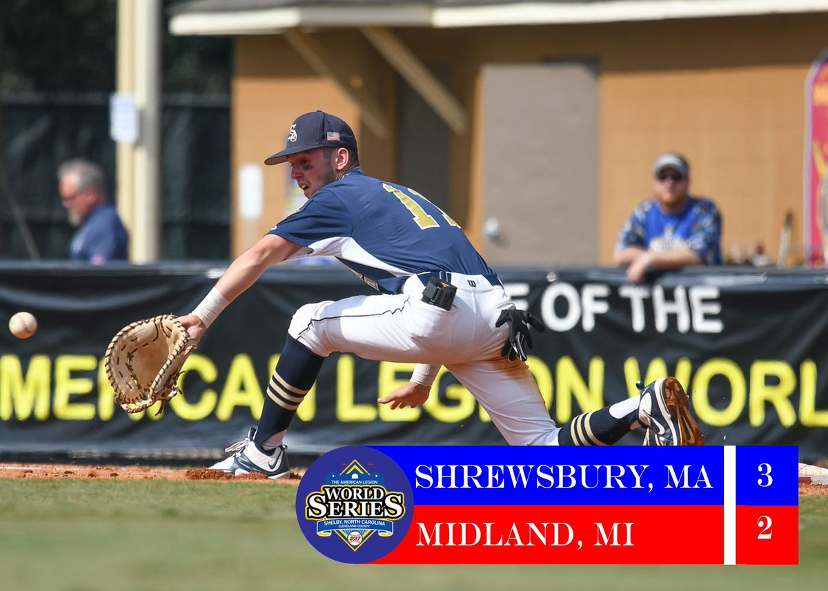 legionbaseball's tweet image. Game 1 Final:

Shrewsbury, MA @post397: 3
Midland, MI @BerryhillP165 2
(10 innings)

Stats: cstv.com/gametracker/la…