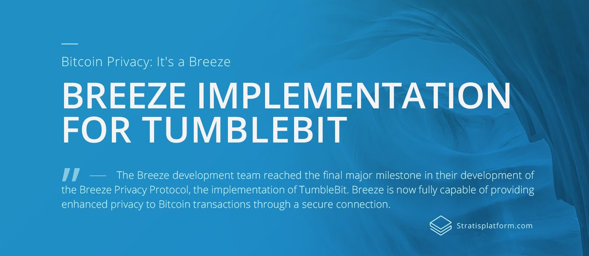 XertraPlatform's tweet image. Dev Update: stratisplatform.com/2017/08/10/bit… #stratis #bitcoin #tumblebit #breeze #dotnetcore #csharp #development #develop #privacy #transactions