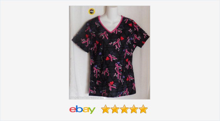 gingernell's tweet photo. Scrubstar Top Size XS Scrubs Black Pink Ribbon Print | eBay #scrubstar
https://t.co/UWxprWXJH8 https://t.co/g96tbStEsk