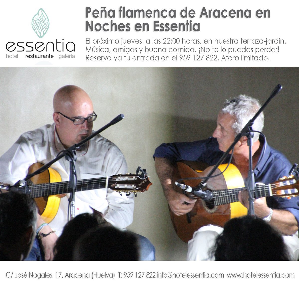 ESSENTIAhrg's tweet photo. Peña cultural flamenca de Aracena esta noche en Noches en Essentia. No te lo pierdas. https://t.co/Z1elYyIkJU