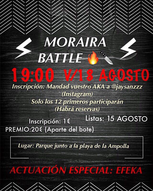 EfeKaOficial's tweet photo. Viernes 18 de Agosto, BATALLA DE GALLOS MORAIRA, estaremos haciendo de jurado y nos tiraremos algunos temas!!! #Efeka @50_Pau @Rbnmalagon https://t.co/3CCVsvZcid