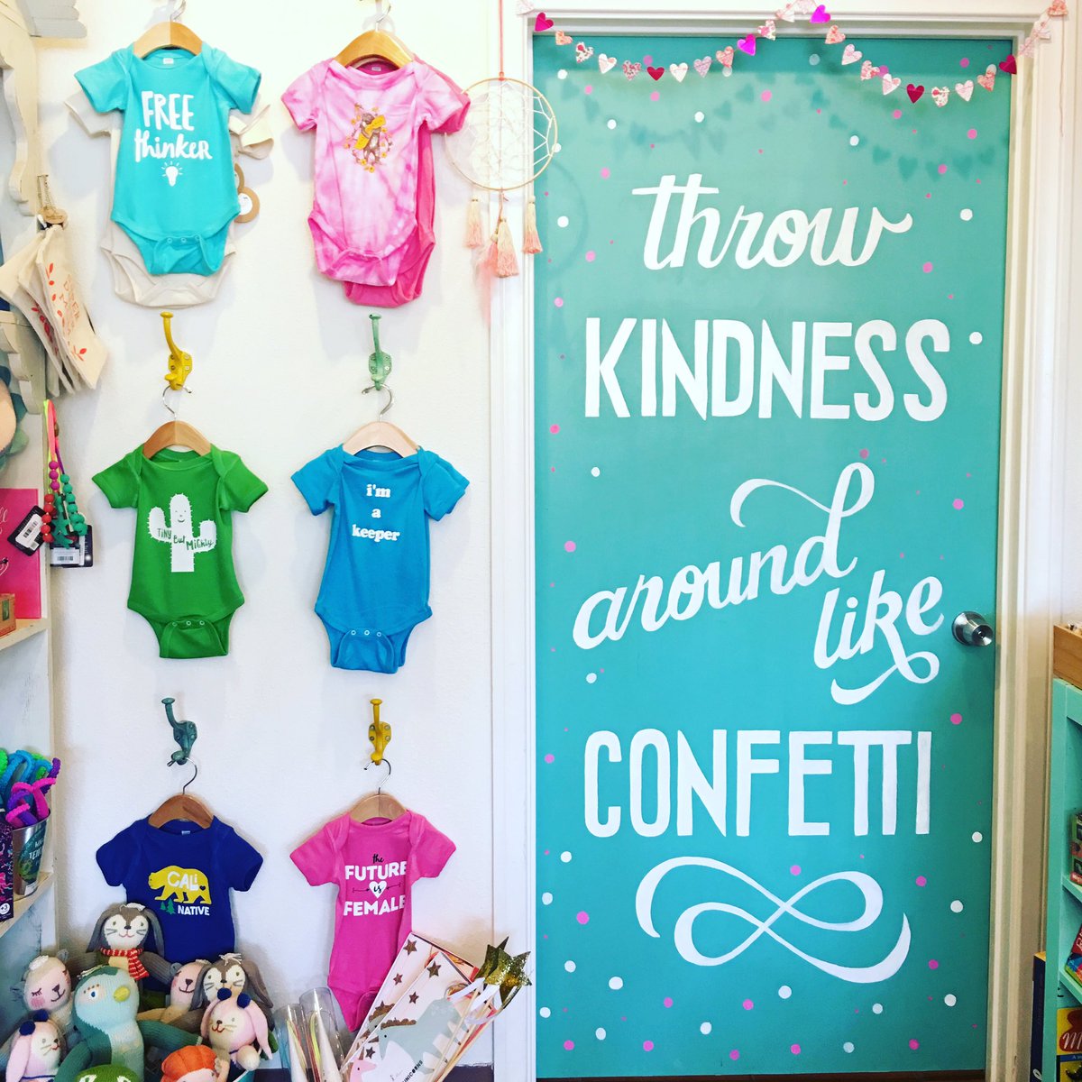 HiSweetsLaJolla's tweet image. So many cute onesies in the shop from @RSPstudio! Swing by the shop &amp;amp; stock up for your little bundle or for baby shower gifts! 👶🏼💖👶🏽 #baby