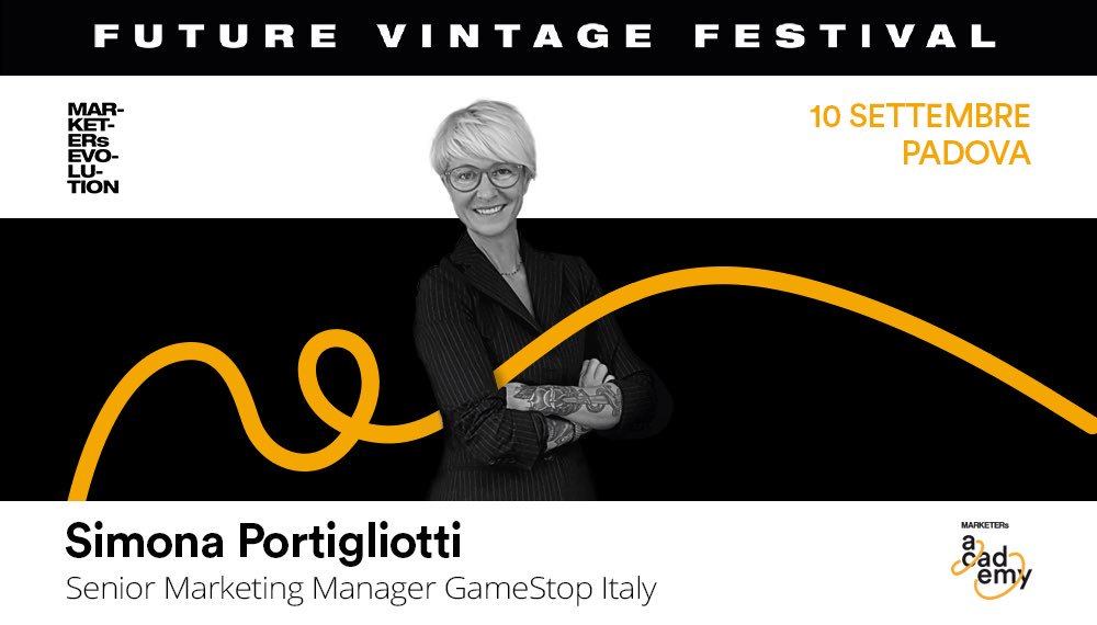 Simona Portigliotti, Senior Marketing Manager di <a href="/GameStopItalia/">GameStop Italia 🎮</a>, sarà con noi al <a href="/festivalvintage/">Future Vintage</a>.
#FutureVintage
bit.ly/MKTRsAcademy_F…