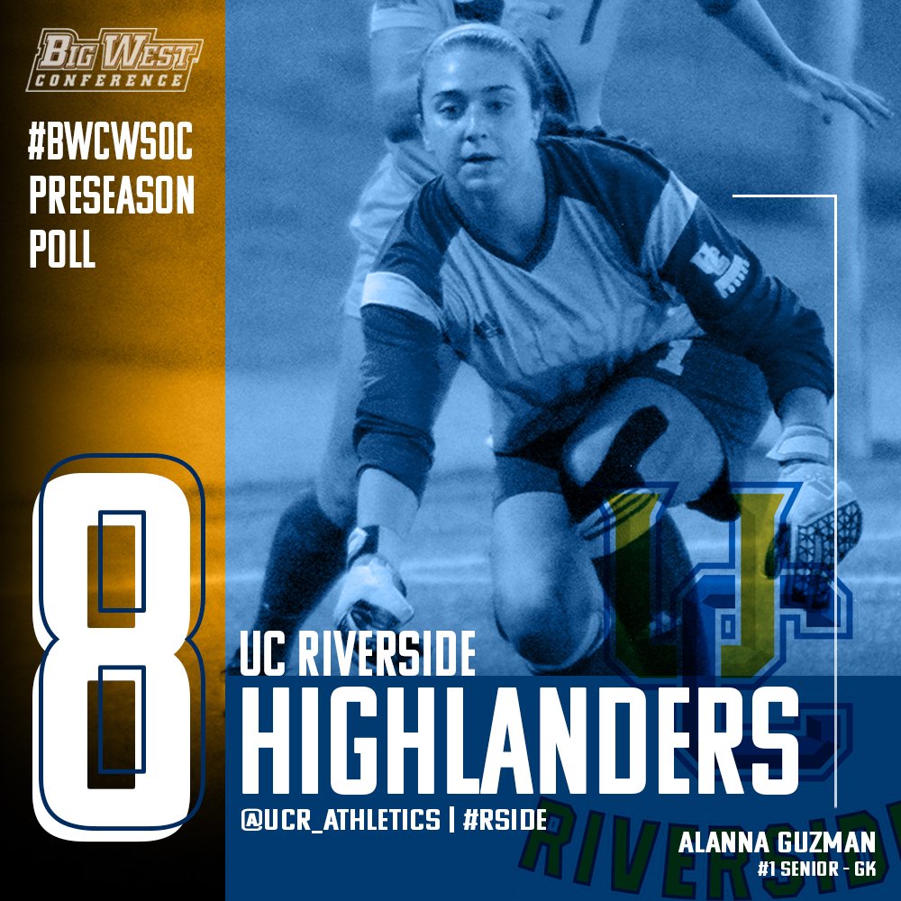 BigWestWSOC's tweet photo. PRESEASON POLL: Alanna Guzman and @UCR_Athletics look to flip the script as they did in 2013.

#RSide | #BWCWSOC | #StartBig ⚽️ https://t.co/5pJKGd47g5