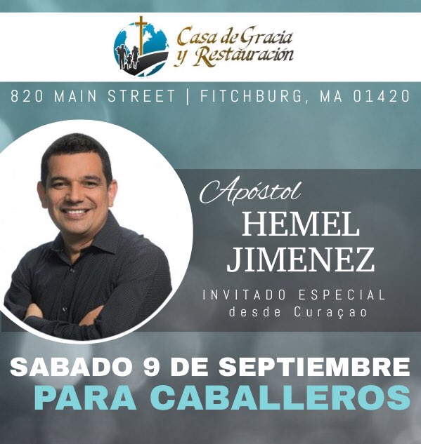 CGRestauracion's tweet photo. Casa de Gracia y Restauración--820 Main Street Fitchburg, MA--CELEBREMOS Te invitamos a ti y los tuyos, sábado 9 de septiembre 2017 -10:00am https://t.co/AbLYgUNuQO