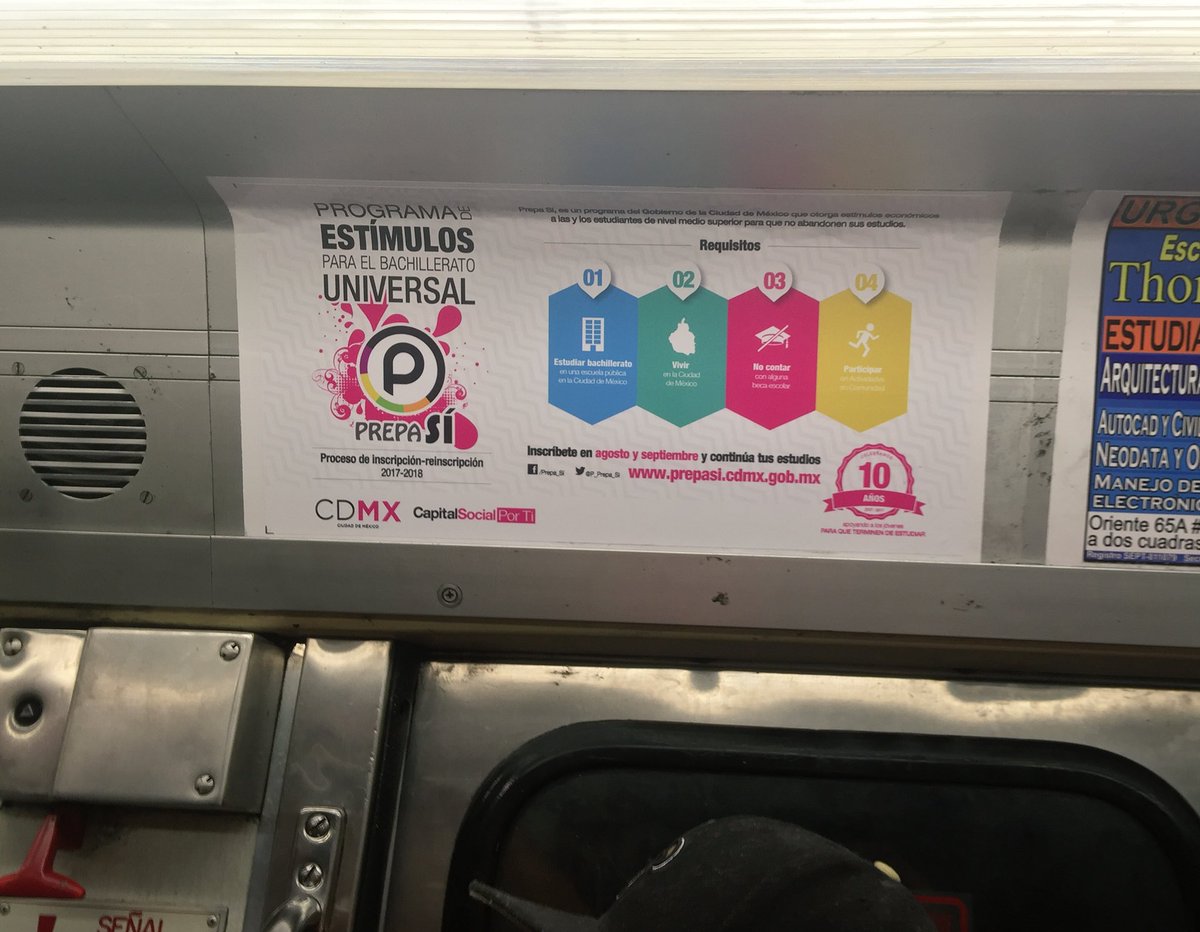 KarenQuirogaA's tweet photo. Queremos que estés con nosotros en @P_Prepa_Si. Si viajas en @MetroCDMX también te puedes enterar como inscribirte y reinscribirte. #PrepaSi https://t.co/82jb2uwfym