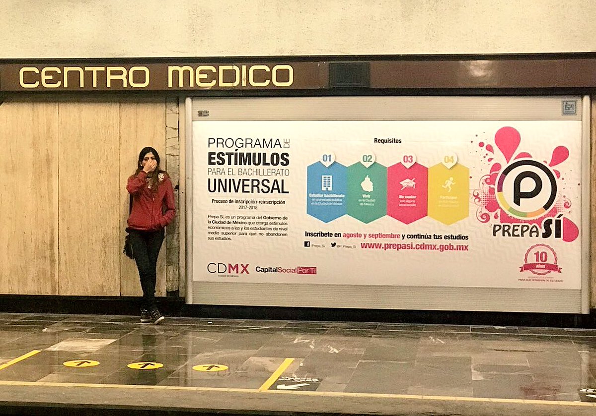 KarenQuirogaA's tweet photo. Queremos que estés con nosotros en @P_Prepa_Si. Si viajas en @MetroCDMX también te puedes enterar como inscribirte y reinscribirte. #PrepaSi https://t.co/82jb2uwfym