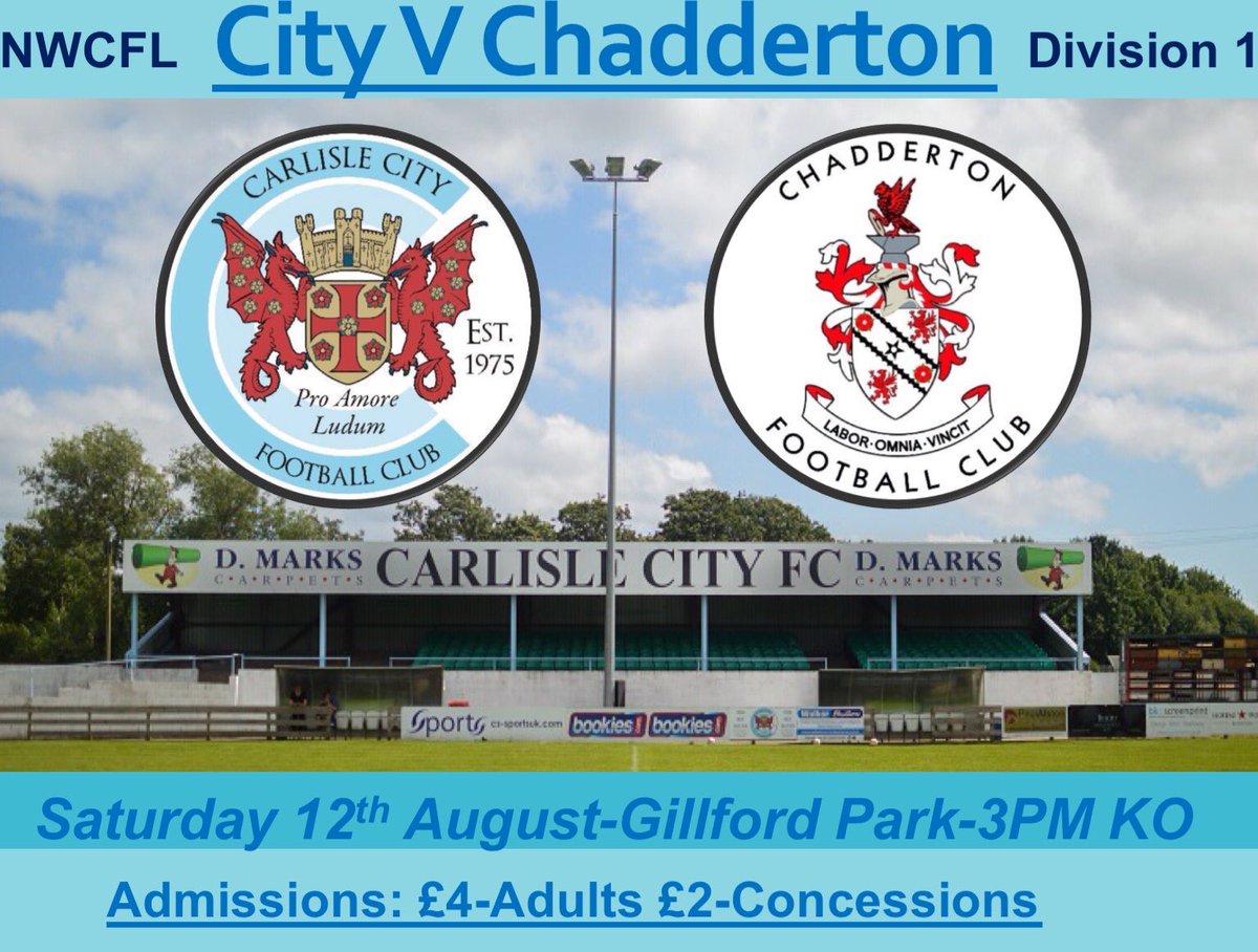 CarlisleCityFC's tweet photo. Only Two sleeps til we kick off the new season, Retweet if YOU are coming down to Gillford Park this Saturday https://t.co/AjjTcPfM5e