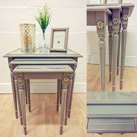 shelleschic's tweet image. A very elegant nest of #vintage tables, only £95 at Shelle's Chic. They don't make them like this any more! #furniture #Upcycled #NUNEATON