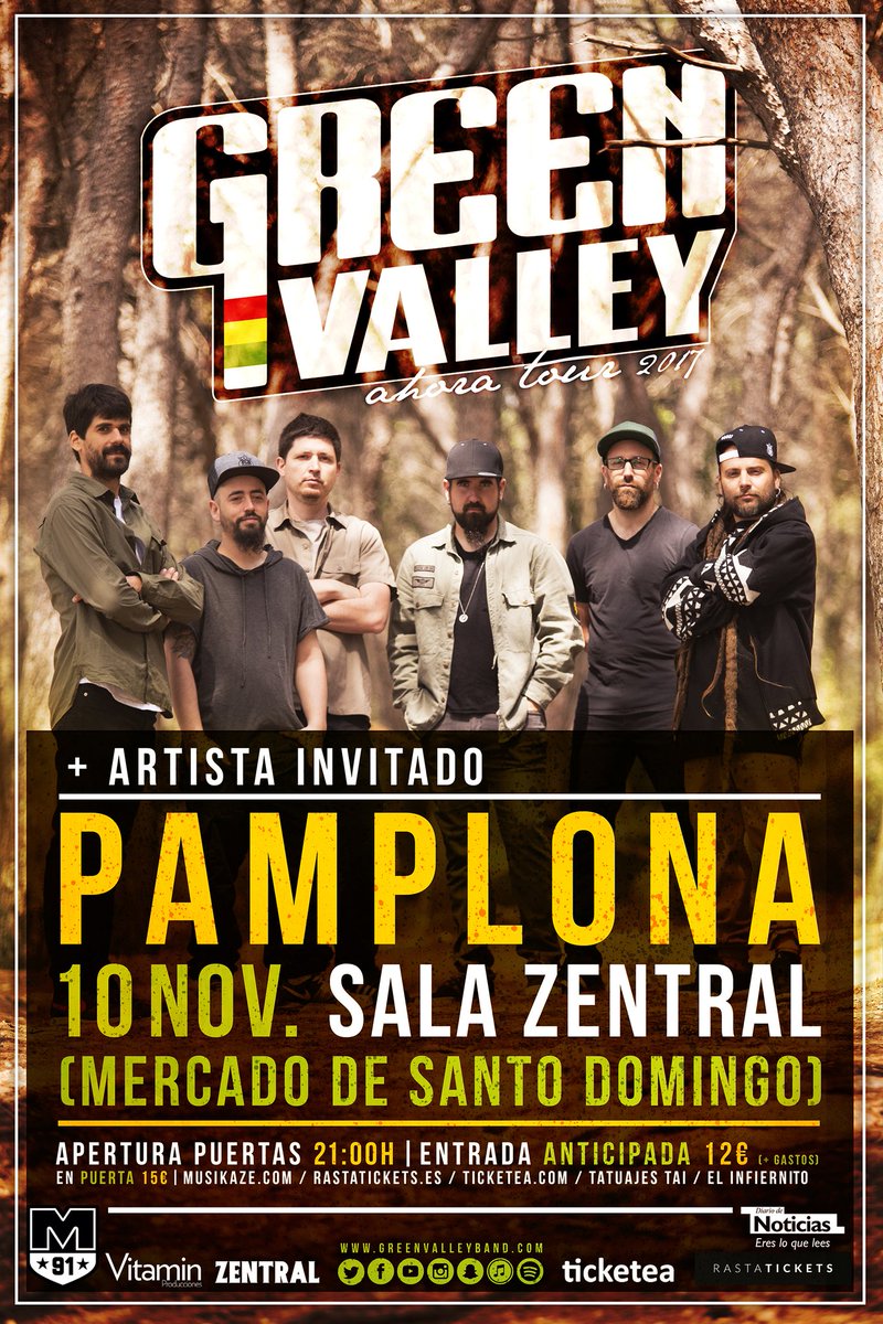 VitaminProdus's tweet photo. Green Valley en #Pamplona #Iruña presentando #Ahora. Viernes 10 de Noviembre Sala Zentral. Entradas ya online en ➡️ https://t.co/i3r6HCiT31 https://t.co/bvGBH3e6Wc