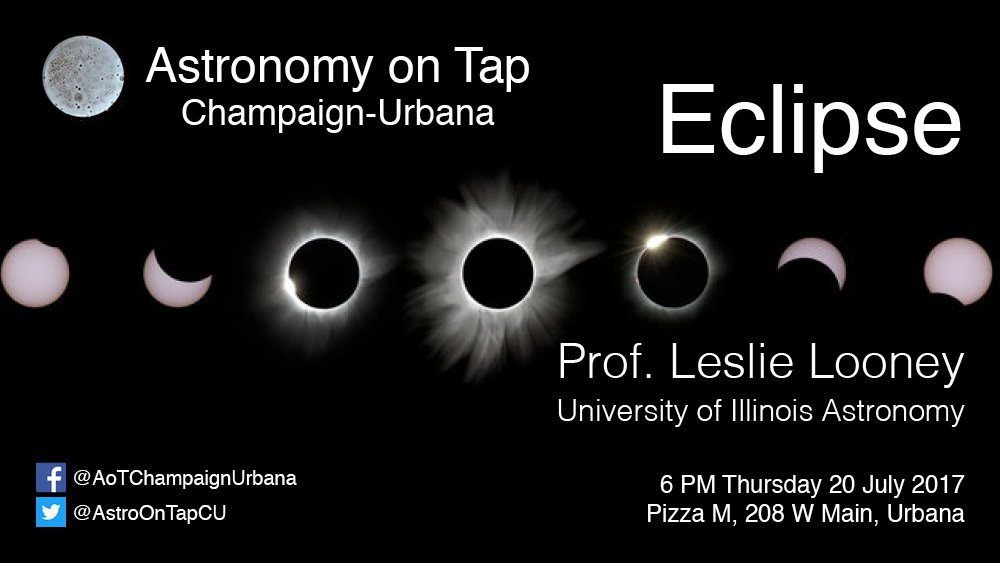 Next Thursday we'll be talking about the 8/21 solar eclipse: what's happening, and how to watch safely. Join us Aug 17, 6pm, <a href="/UrbanaPizzaM/">Pizza M</a> !