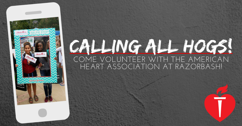 AHA_Arkansas's tweet photo. We would love to have you as an AHA volunteer at Razorbash on August 24th! #NWAHeart #YoureTheCureAR #Razorbash https://t.co/MgjbxNeJqB https://t.co/l1UfeQBCW2