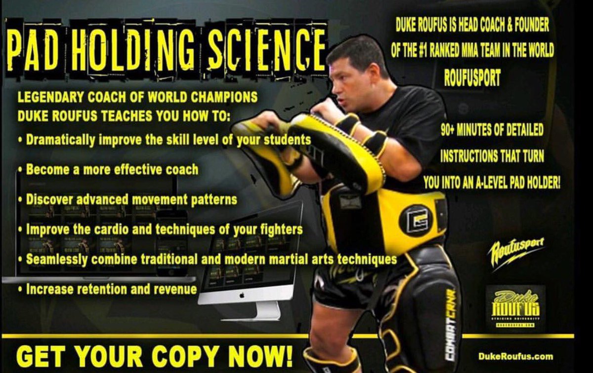 Nativeg45's tweet photo. Pad Holding Science out now- Link in bio 👆 #roufusport #mma #kickboxing #boxing #padholding #phs #ufc #drsu #dukeroufusstrikinguniversity https://t.co/aayKythQ7a
