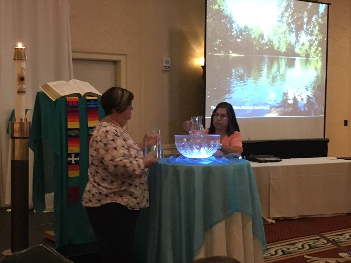 NECDDRE's tweet photo. Water from the cathedrals of each diocese in #NewEngland is offered in opening prayer. 🙏🏼💒💧 #NEConvo https://t.co/sbTcfDcxEJ