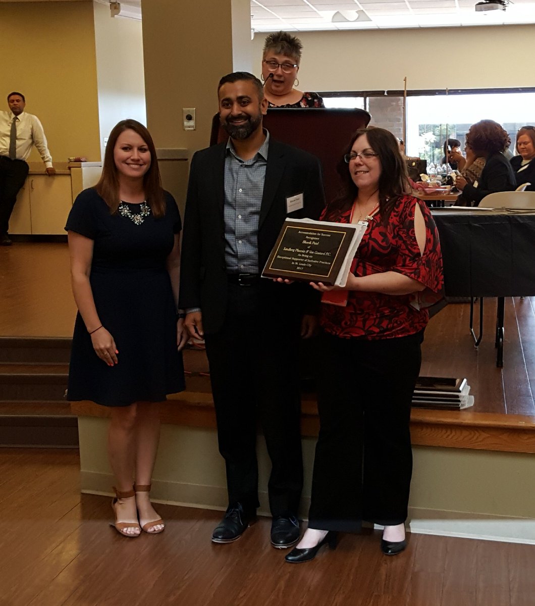SLATEMJC's tweet photo. .@BhavikLaw from @SandbergPhoenix is honored as the #STL City recipient for Exceptional Supporter of #Inclusive Practices #AFS2017 https://t.co/zxiot2YfIs