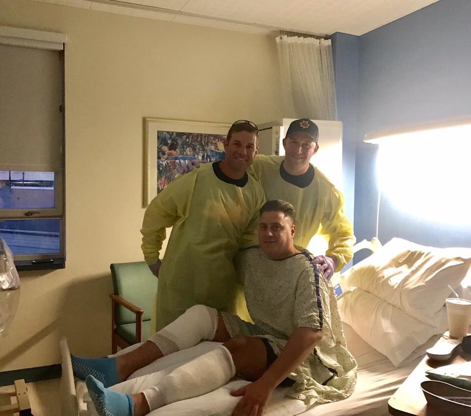 officialdclemf's tweet photo. A speedy recovery to Sgt. Nick Maraini - Delaware County (PA) Sheriff's who was firebombed while serving a warrant yesterday#bluelivesmatter https://t.co/HWAbAfUDoD