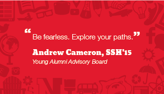 AlumniNU's tweet photo. Earlier this year, we asked #Northeastern alumni to give advice to #NU2017. Here’s what @acameronma had to say. #NUWordsofWisdom https://t.co/LMpVL0MOlY