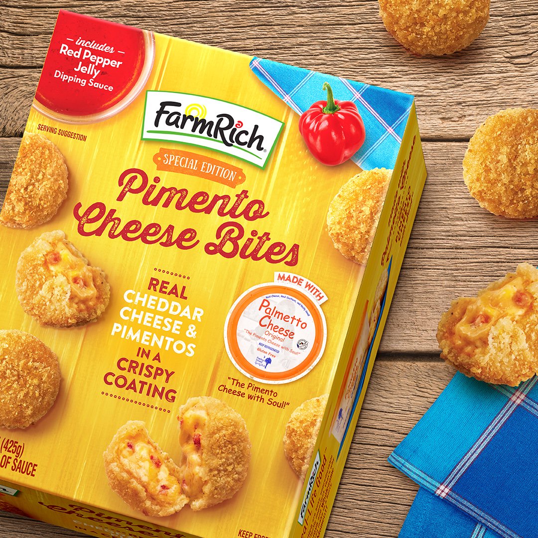 packagedesign's tweet photo. As part of the @FarmRichSnacks Special Edition series, #SmithDesign developed #packagedesign for Pimento Cheese Bites #real-lifegood https://t.co/gCS2LtAYVT