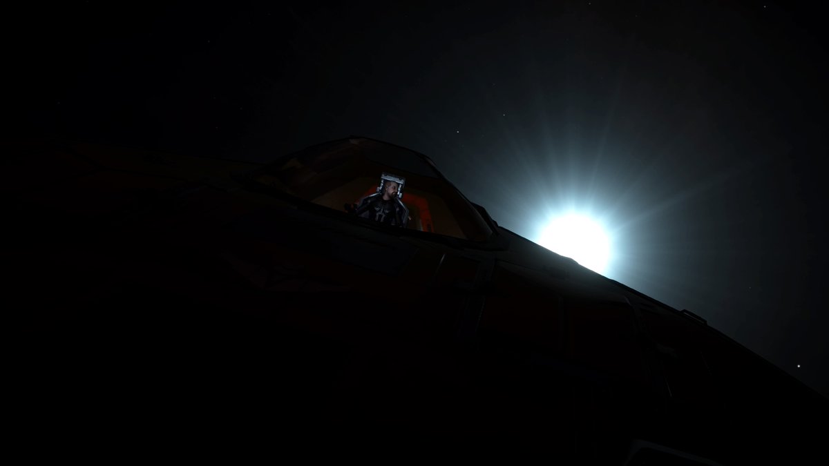 CaptsBlog's tweet photo. @CaptBlog 100817-2 Heading out on a new PS4 #EliteDangerous adventure. Meet 'Yellow Finger' may she serve me well. https://t.co/VRCqGALHax