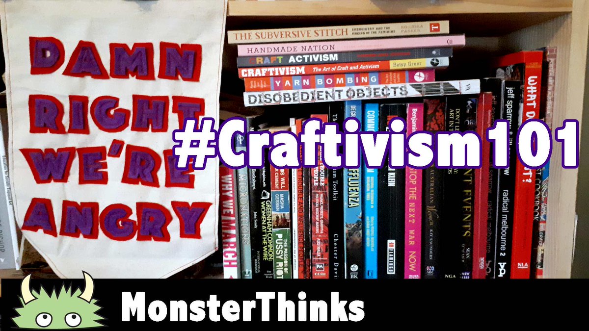 Sayraphim's tweet image. Part 2 is #Craftivism101 a #Monsterthinks tutorial series on #craftivism and #creativeresistance. Launchs end of aug youtube.com/channel/UCbAw3…