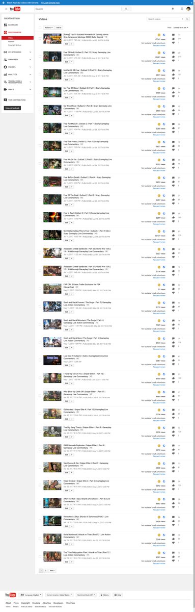 Hovacone's tweet photo. 1300 videos not suitable for all advertisers @YouTube this action killed my career #FreedomFamily @FreedomFamilyRT @KEEMSTAR HELP ME!!! https://t.co/6WBfTF0LsN