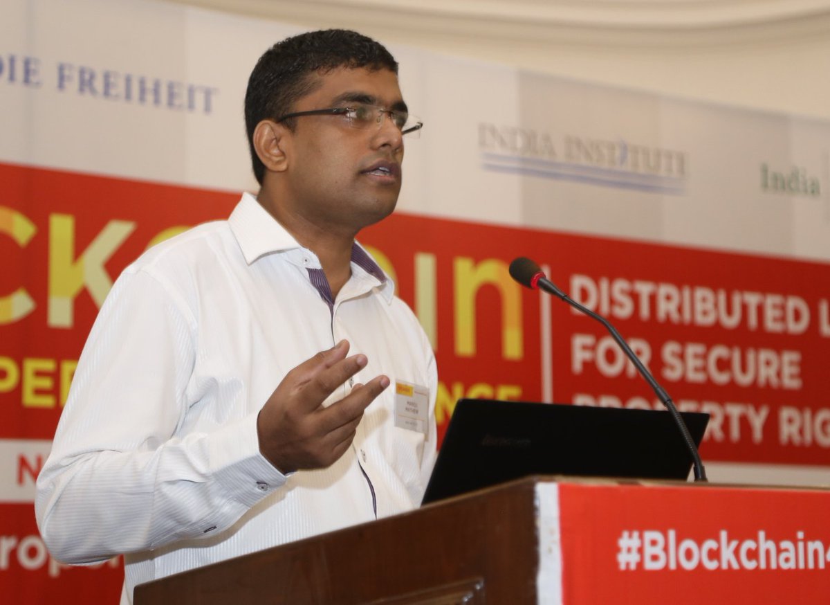 IndiaPRAlliance's tweet photo. @IndiaPRAlliance @India_Institute thank @manojmathewnet for his support in mkng #Blockchain4Property conf a success. https://t.co/jsN3clg3xx https://t.co/FStR7xWqyd