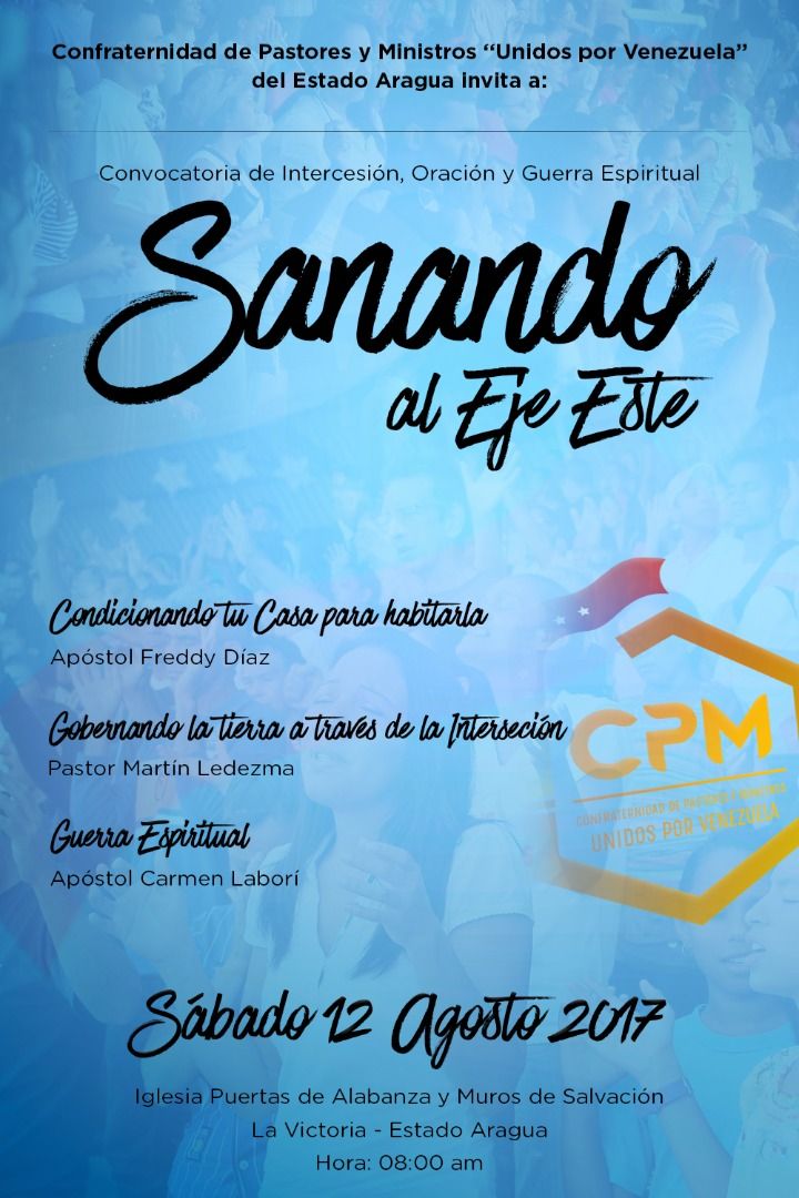 CFraternidadPM's tweet photo. (1/2) Saludos Pastores les recuerdo que el sábado 12 de agosto tenemos una convocatoria para intercesores https://t.co/mx1KSyGR3x