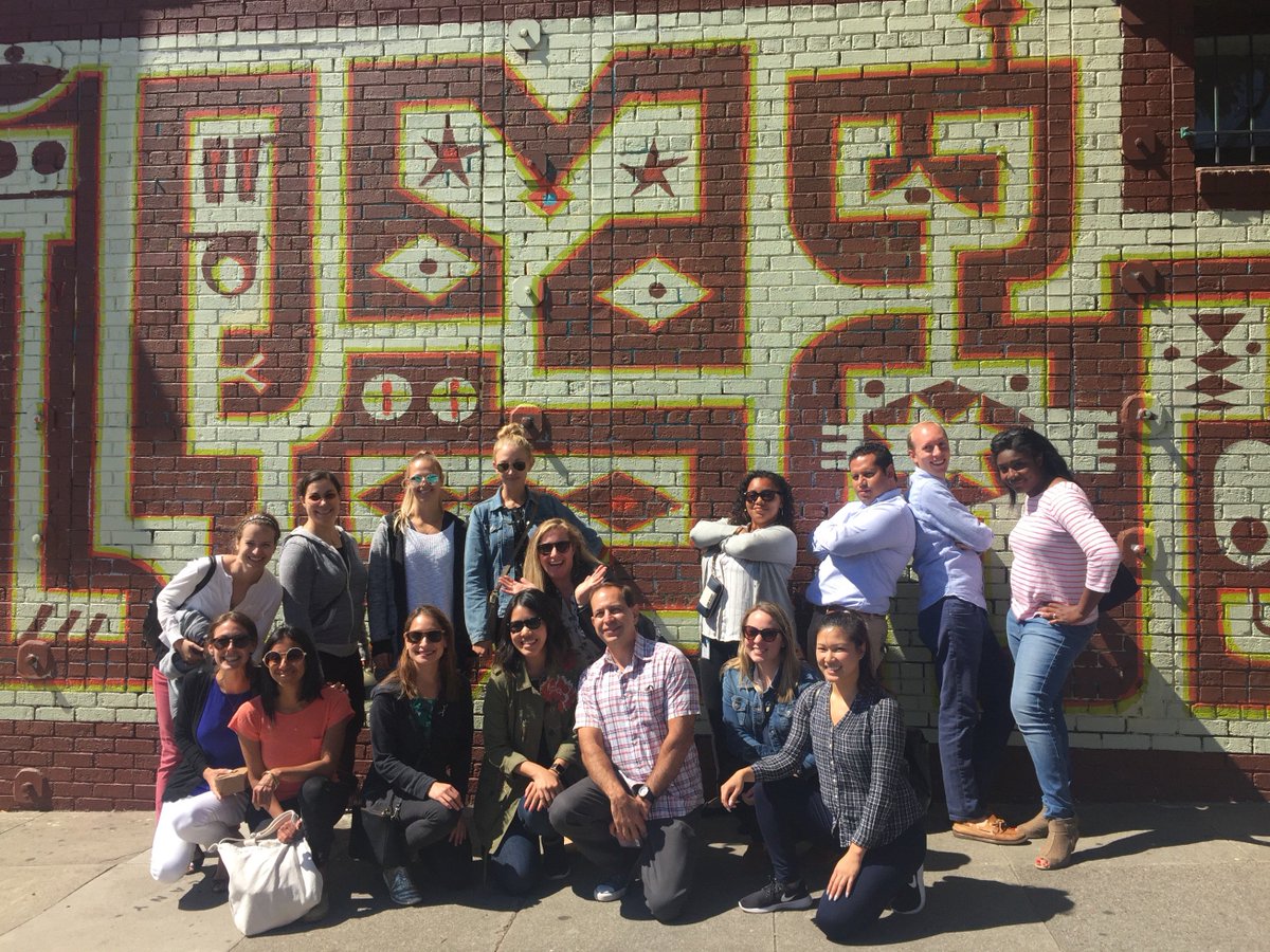 Street art around NoPa makes the perfect place to pose for a team photo! #teambuilding #sffoodtour #NoPa #divis #funfoodietours