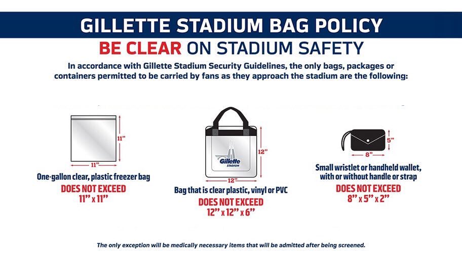 Bag Policy - Gillette Stadium