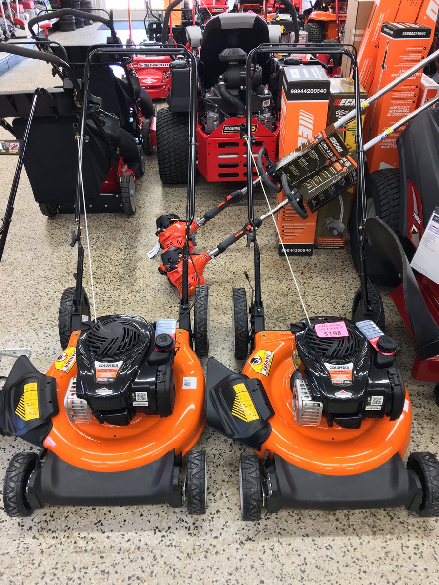Come in today and get a Columbia push mower for only $198! It even comes with a 3 year warranty!
