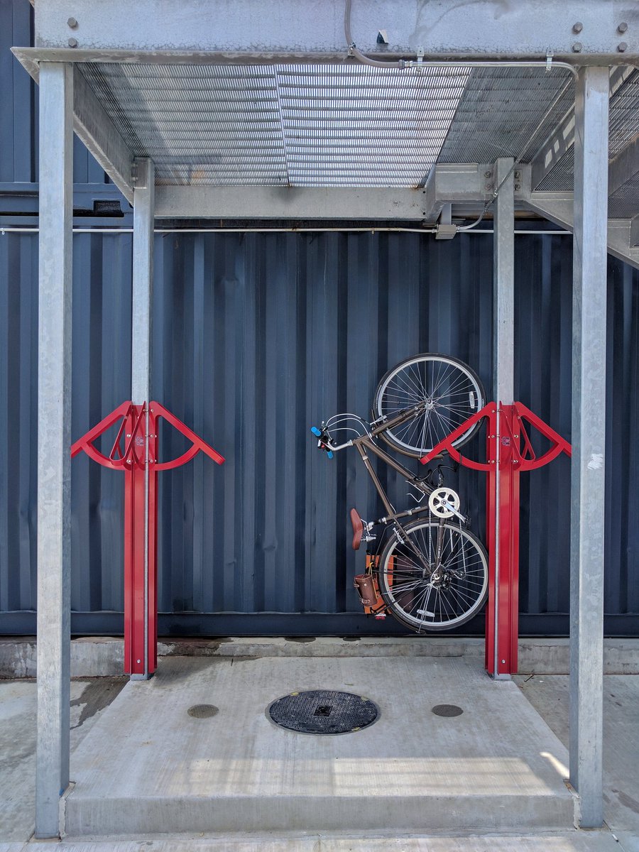TulsaBoxyard's tweet image. Slick cherry red holsters for that racer of yours. 

Alt cap: Bike racks are here under the East staircase!