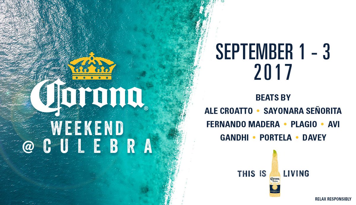 CoronaPR's tweet photo. Sol, arena, música, playa y #CoronaPR te espera en el Corona Weekend @ Culebra. Pendiente a nuestras redes para más información. 🤙🌊🍻 https://t.co/tFA8R5wYnz