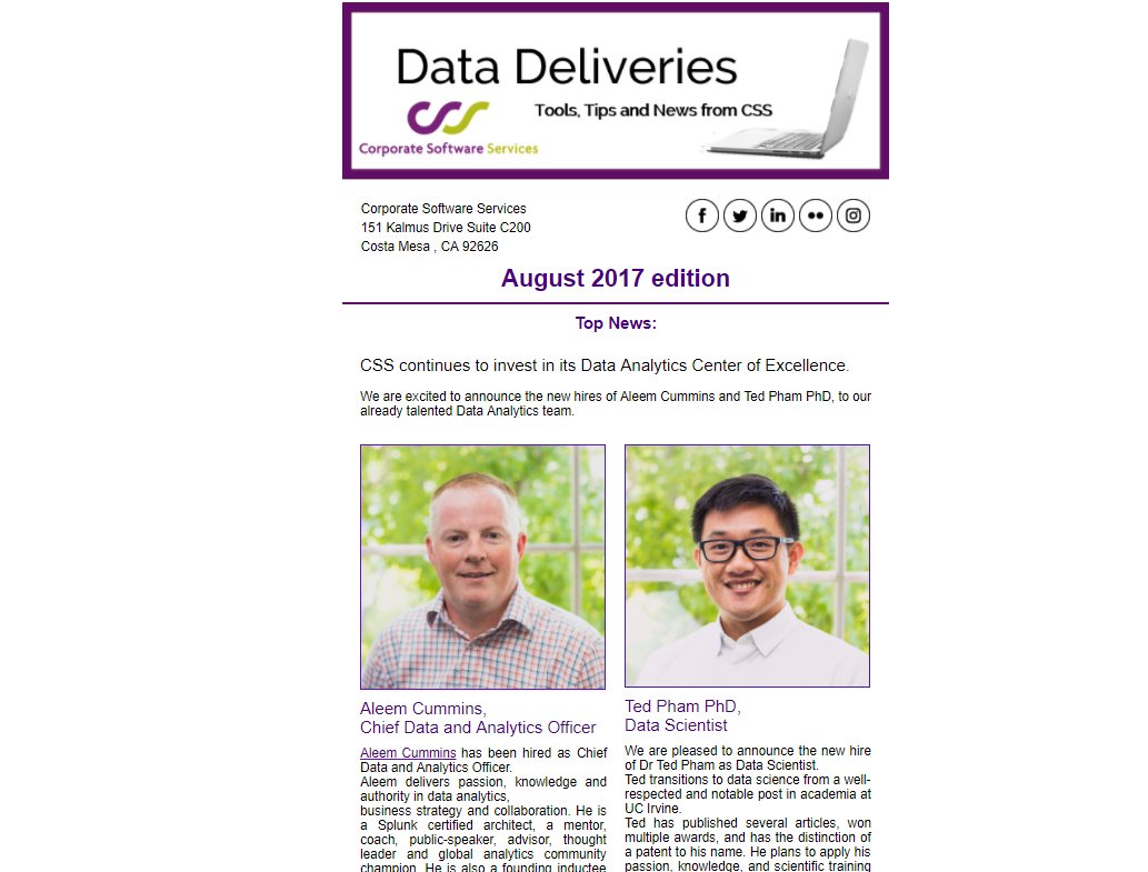 CSSDelivers's tweet photo. ,@CSSDelivers news letter "Data Deliveries" is here https://t.co/ASSPjNdiyt
#CSSdata #CSS_cares #BattingForRhinos #ITSM #KP24 https://t.co/8naDkQsXQp