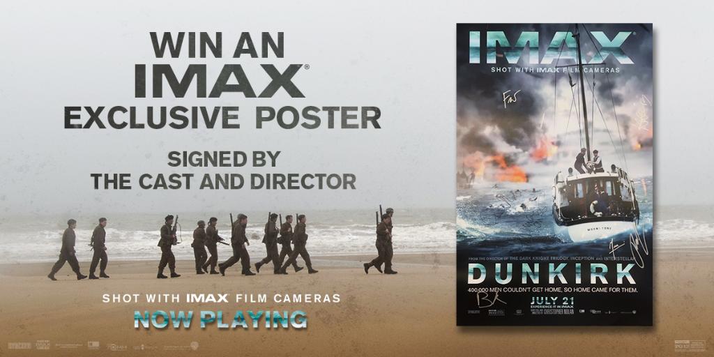 IMAX's tweet photo. Follow + RT for a chance to win our #Dunkirk poster signed by Chris Nolan, @Harry_Styles &amp; more of the cast! https://t.co/SuWtjCojBX https://t.co/C3lC9HzsrU